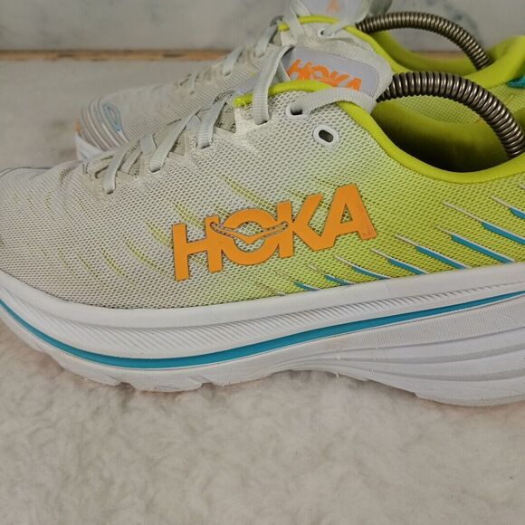 HOKA One Mens BONDI X WHITE  RUNNING SHOES  Size 10D - Picture 4 of 15